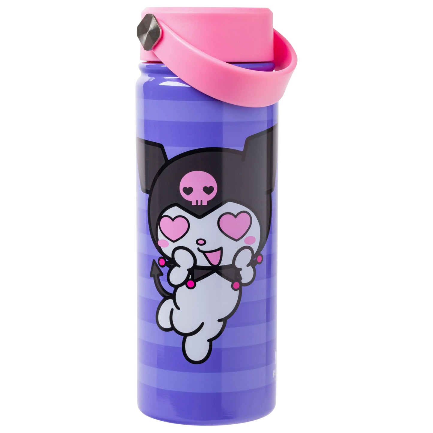 Silver Buffalo Sanrio Hello Kitty and Friends Stainless Steel Water Bottle with Swivel Handle Featuring Kuromi 20 Ounces